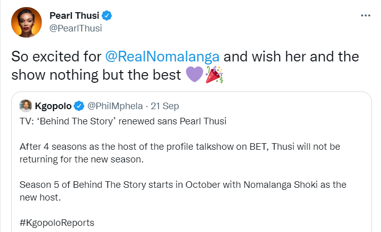 Pearl Thusi Congratulates New 'Behind The Story' Host, Nomalanga 4