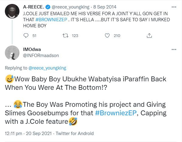 Twitter Scoffs As A-Reece'S Old Tweet About Working With J. Cole Resurfaces Online 3