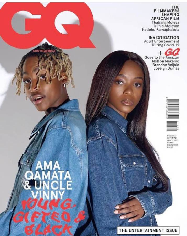 Uncle Vinny And Ama Qamata Glitter On Gq Magazine Cover 1