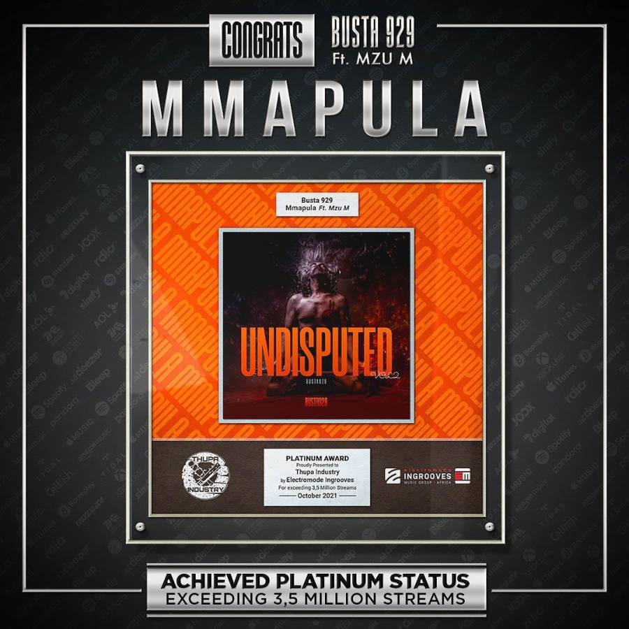 Busta 929'S &Quot;Mmpula&Quot; Featuring Mzu M Has Been Certified Platinum 2
