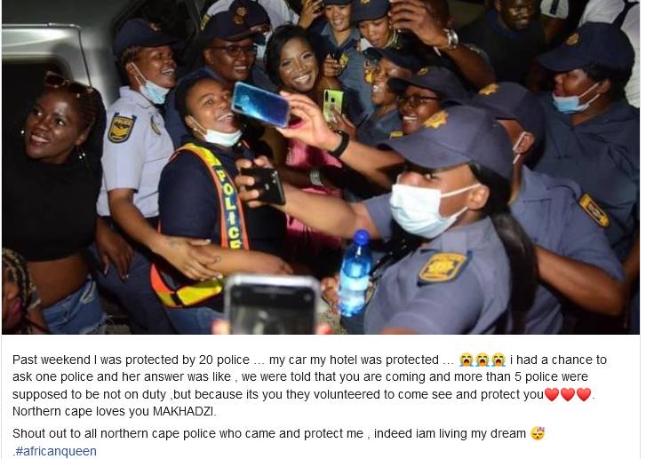 Makhadzi Criticized For Using The Police As Private Security 2