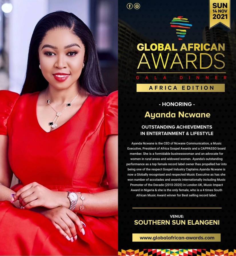 Ayanda Ncwane Bags Global African Award 2