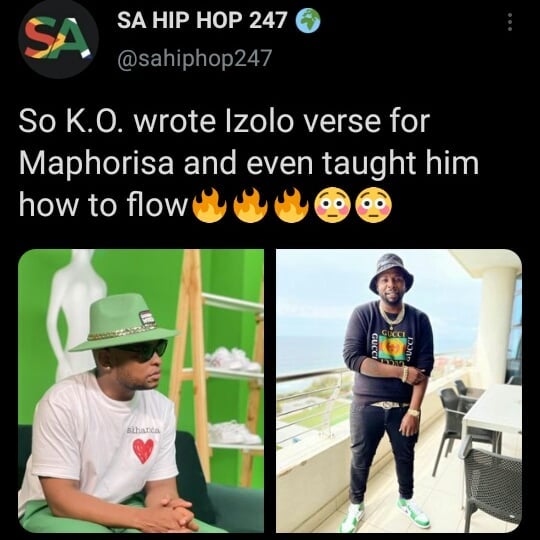 Big Cap: K.o Denies Claim That He Wrote &Quot;Izolo&Quot; Verse For Dj Maphorisa 2