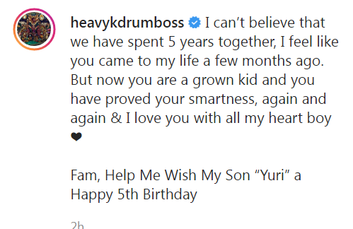 Heavy K'S Letter To Son Yuri On His 5Th Birthday 4