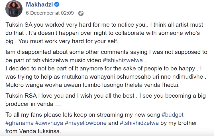 Makhadzi Explains Why She Pulled Out Of The &Quot;Tshivhidzelwa&Quot; Music Video 2
