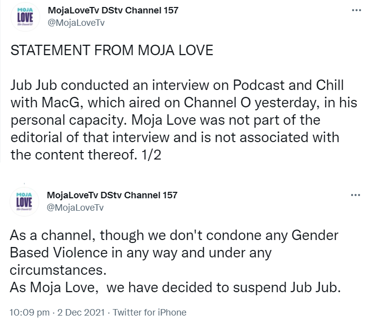 Moja Love Suspends Jub Jub Over Amanda Du-Pont'S Rape Allegations 2