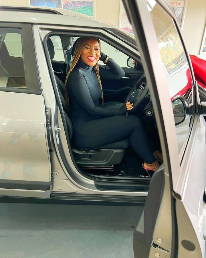 Mzansi Celebrates Thembi Matroshe As She Acquires Her First Car 3
