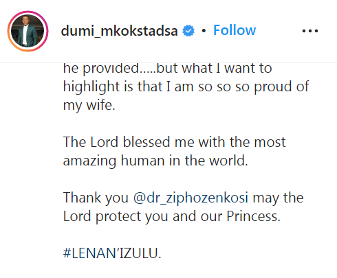 Dumi Mkokstad'S Wife Is Pregnant And The Gospel Singer Is Proud 3