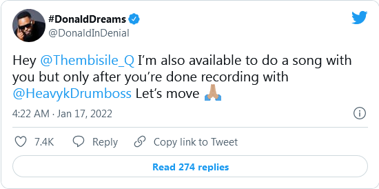 Heavy K, Donald Indicate Interest In Working With Music Sensation Thembisile Q 4