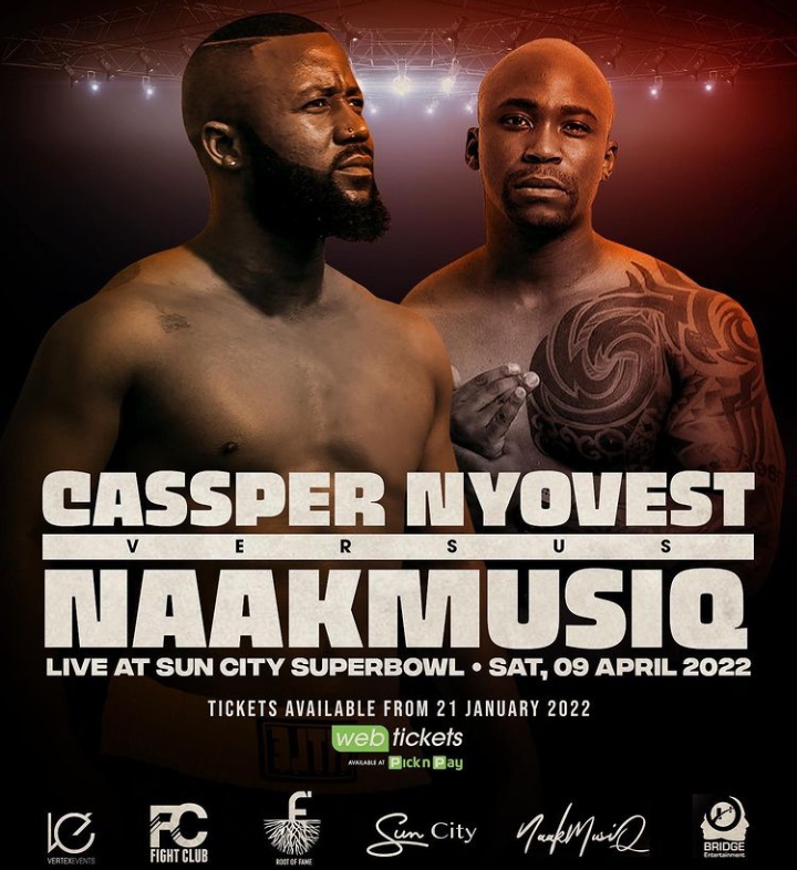 Confirmed For April 9th, Here Is Cassper Vs Naak Musiq Fight Poster, Venue and Ticket Details