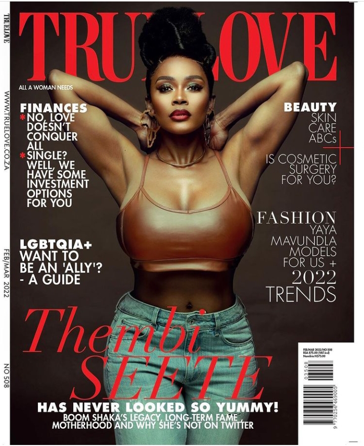 Thembi Seete Celebrates New TrueLove Magazine Cover (Photos)