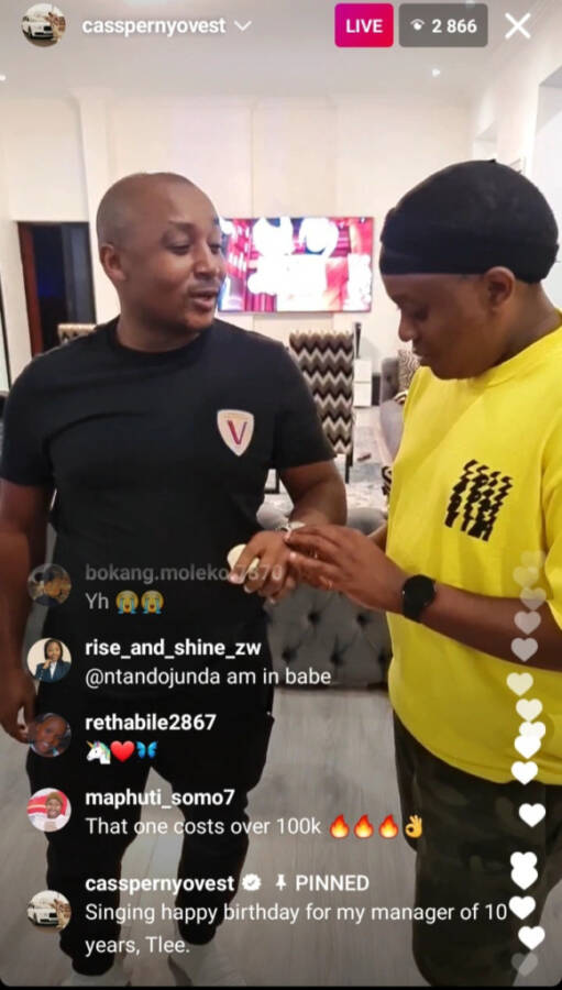 Cassper Nyovest Gifts Manager Tlee A Rolex On His Birthday 2