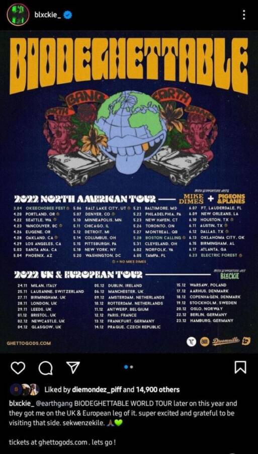 Blxckie Joins Atlanta Duo Earthgang For Their Biodeghettable Tour 2