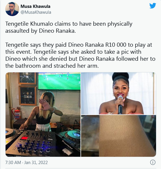 Tengetile Khumalo Accuses Dineo Ranaka Of Assault 2