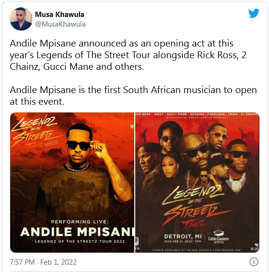 Mzansi Reacts As Andile Mpisane Is Listed To Perform Alongside Rick Ross, Gucci Mane &Amp; Others 2