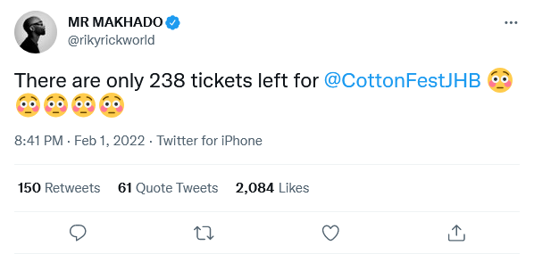 Cottonfest 2022: Riky Rick Reveals Tickets Are Selling Out Fast 2