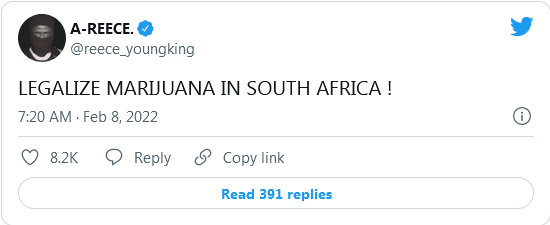 A-Reece Calls For The Legalization Of Marijuana In South Africa 2