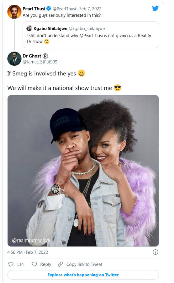 Fans Urge Pearl Thusi To Start Reality Show, With Mr. Smeg &Amp; Oskido Popping In Now &Amp; Then 4