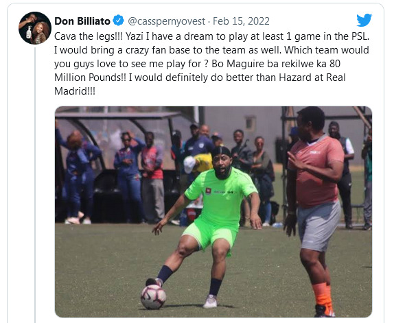 Mzansi Reacts As Cassper Nyovest Shares His Dream Of Playing In The Psl 2