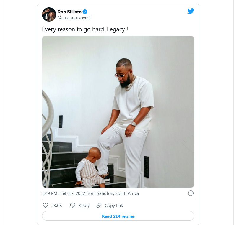 Mzansi Talks Dad Goals As Cassper Shares Rare Pic With His Son 2