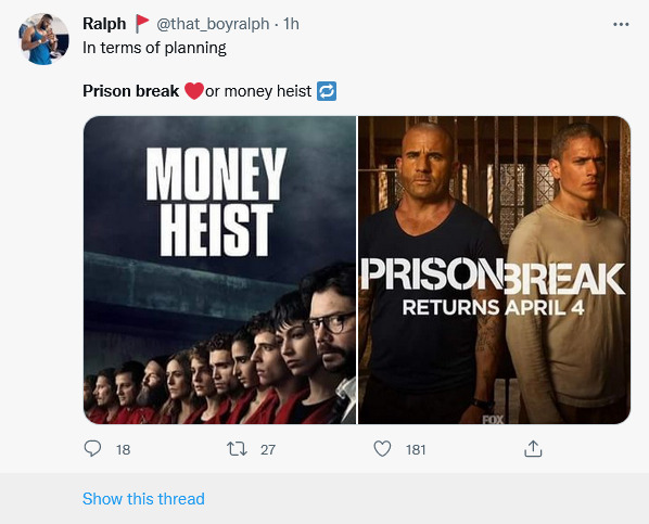 Money Heist Vs Prison Break: Tv Series Fans Pick Their Favourite 2