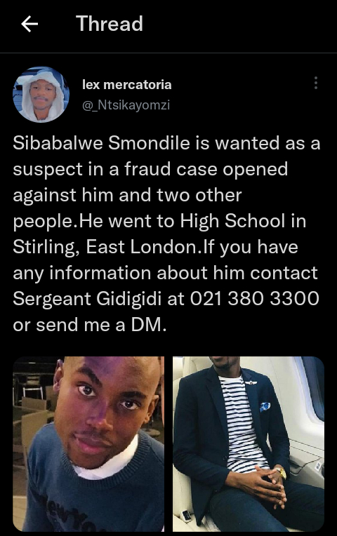Dirty East London Swindler: Sibabalwe &Quot;Siba Booker T&Quot; Smondile On The Run For Fraud In East London, South Africa 2