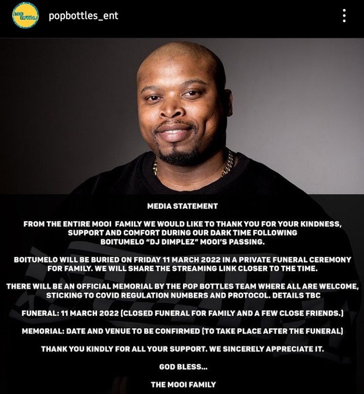 Dj Dimplez'S Funeral Hold Tomorrow, Friday - Memorial To Be Announced 2