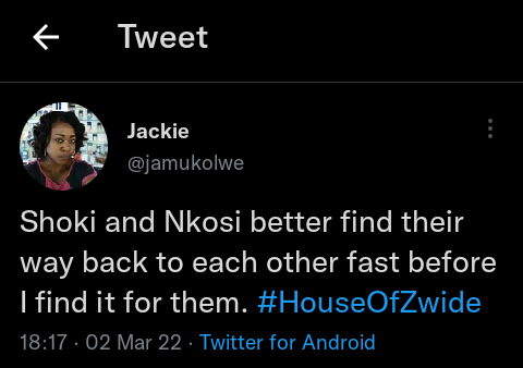 House Of Zwide Character, Shoki, Dragged On Twitter For Her Love Games With Nkosi 4