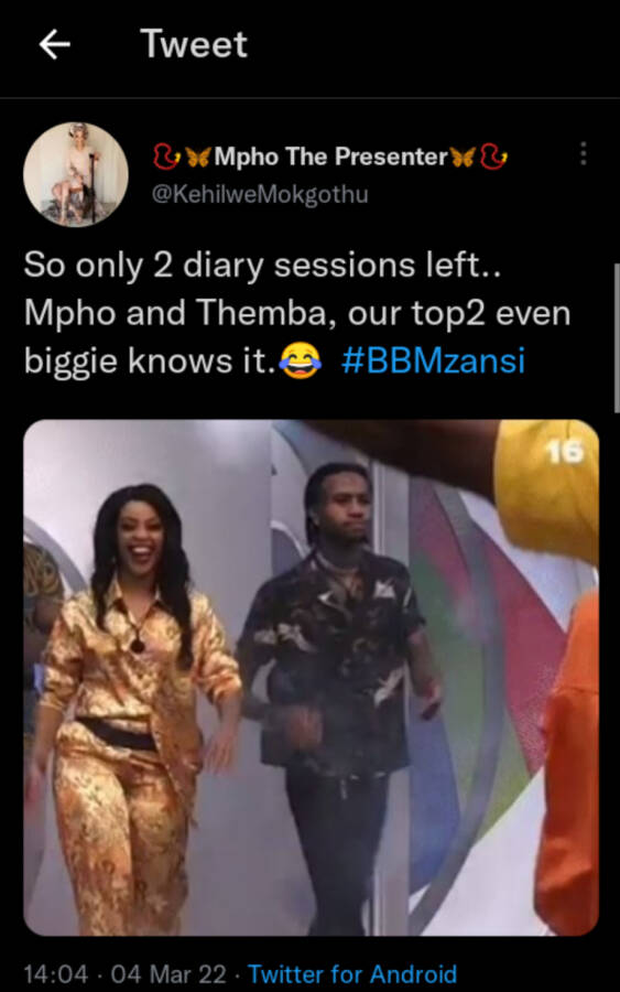 Bbmzansi Fans Rooting For Themba And Mpho For The Win 2
