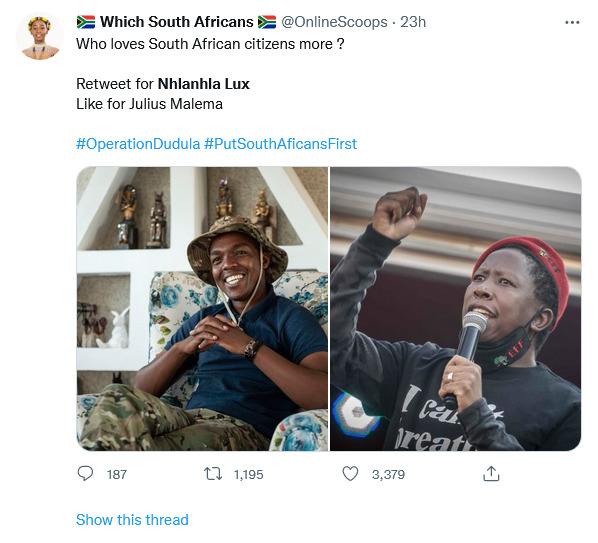 #Putsouthafricafirst: Massive Reactions Over Nhlanhla Lux'S Advocacy 2
