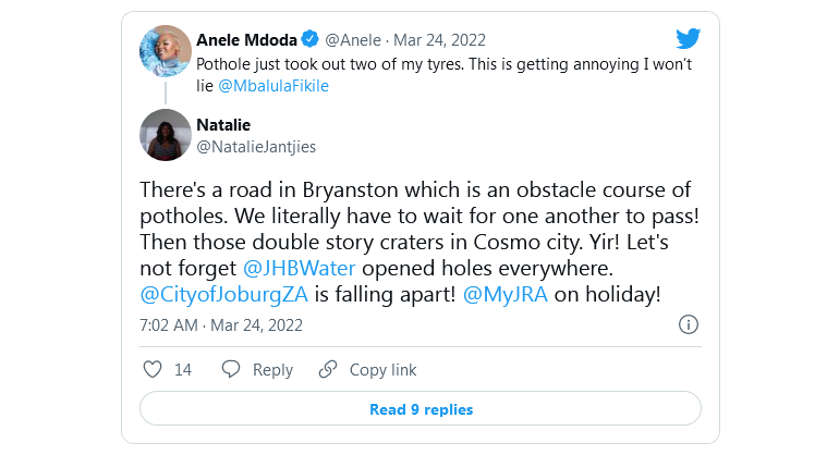 Anele Mdoda Cries Out To Fikile Mbalula As Potholes Destroy Her Tyres, Minister Roasted For Quick Response 3