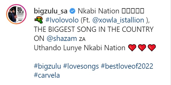 Big Zulu Celebrates Bagging The Most Shazamed Song In Sa 2