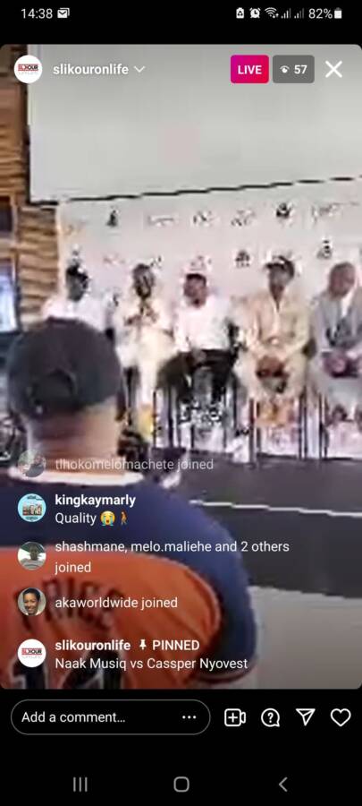 Cassper Reacts To Aka Joining His Boxing Match Press Conference On Instagram Live 3