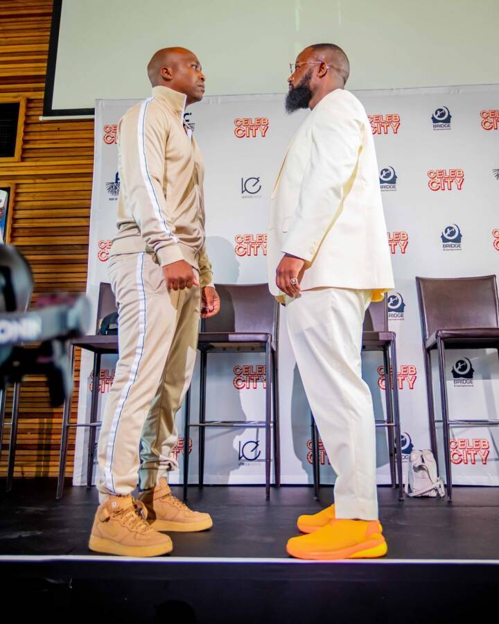 In Pictures &Amp; Video: Cassper Nyovest Vs Naakmusiq Boxing Match Face-Off &Amp; Conference 2
