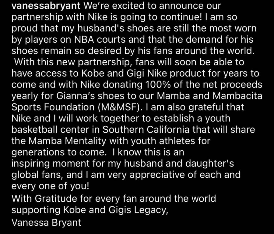 Nike And Vanessa Bryant Announce They Are Once Again Partnering Up To Produce Kobe Sneakers 2