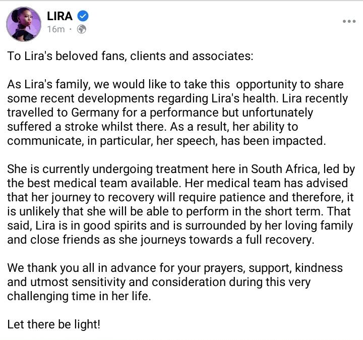 Lira Hospitalized After Suffering From A Stroke In Germany 2
