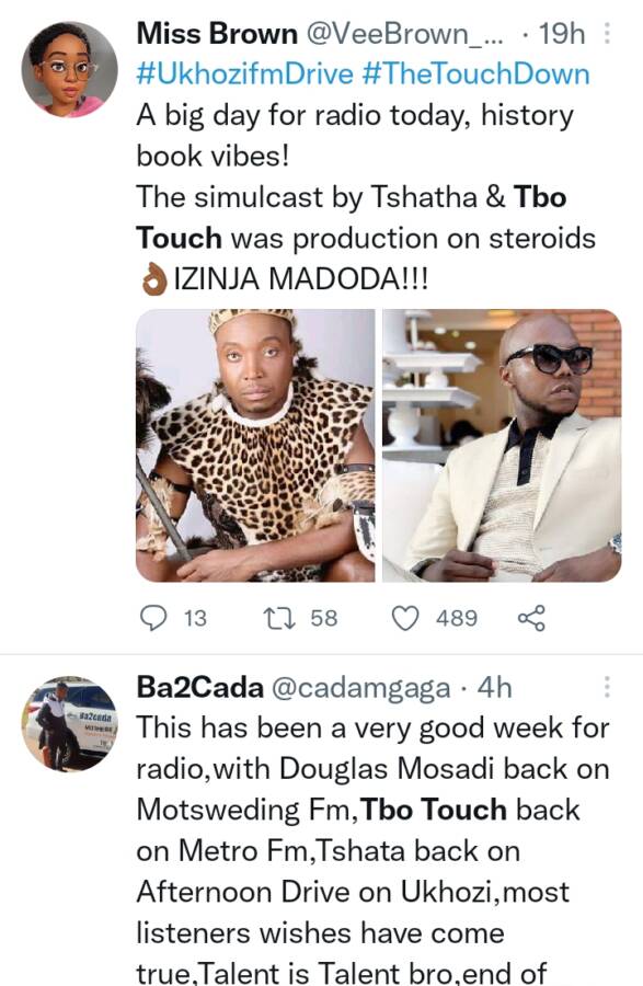 #Thetouchdown: South Africa Excited As Tbo Touch Returns To Metro Fm 5