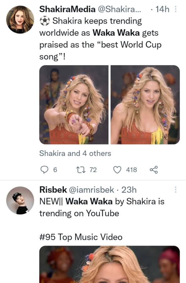 Waka Waka: Shakira Trends For Iconic World Cup Song 2