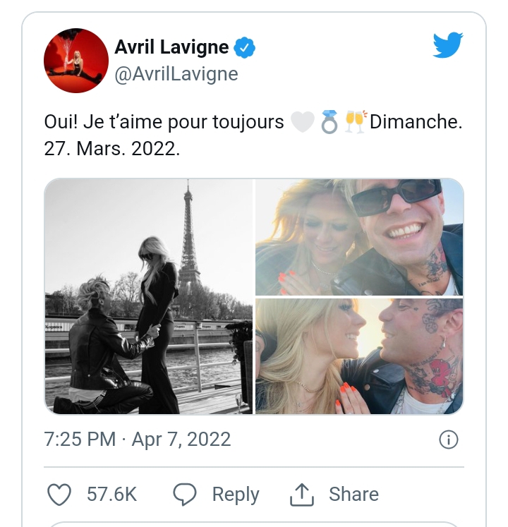 Tweet: Avril Lavigne Excited To Be Engaged To Mod Sun 2