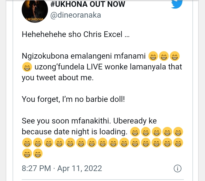 Dineo Ranaka Wants A Date With Chris Excel 5