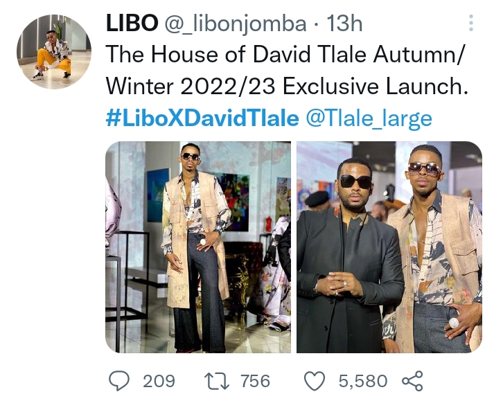 #Liboxdavidtlale: Fans Congratulate Ex-Bbmzansi Star As He Clinches Modeling Deal With David Tlale 5