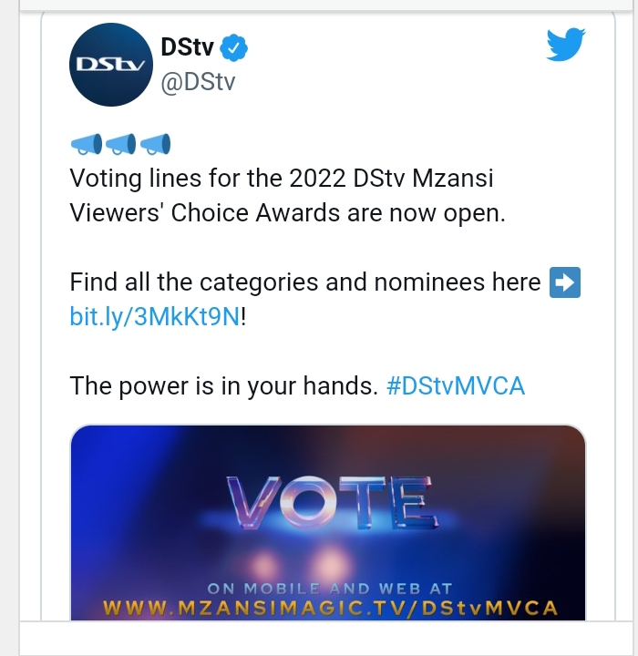 2022 Dstv Mzansi Viewers' Choice Awards Nomination – Dstvmvca 2