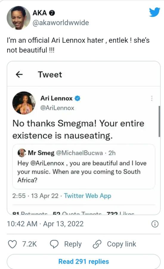 Ari Lennox Reveals Why She Deleted Her Response To Mr Smeg'S Tweet 2
