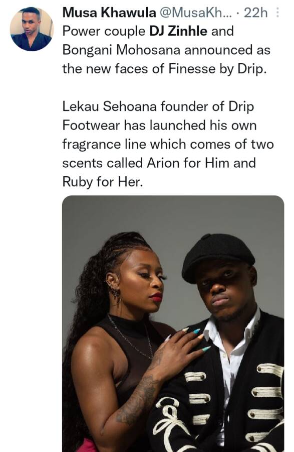 Dj Zinhle &Amp; Murdah Bongz Unveiled As Faces Of Finesse By Drip 2