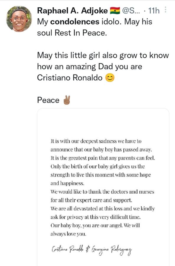 The World Mourns With You: Condolences Rain As Christiano Ronaldo Loses Newborn Son 7