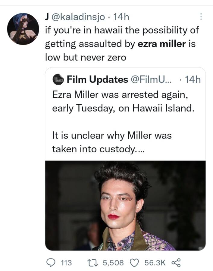 Ezra Miller'S Second Assault Arrest Leads To Johnny Depp Comparison 2