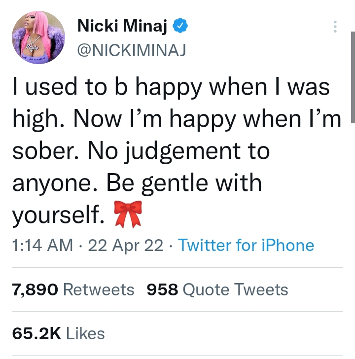 Nicki Minaj Reflects On Sobriety &Amp; Happiness, Encourages Fans 2