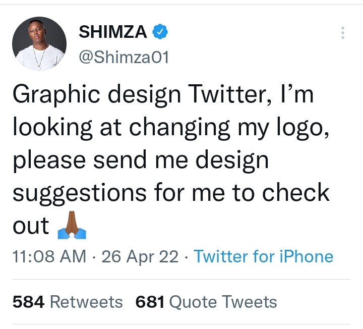 Mixed Reactions As Shimza Calls For Logo Designs 2