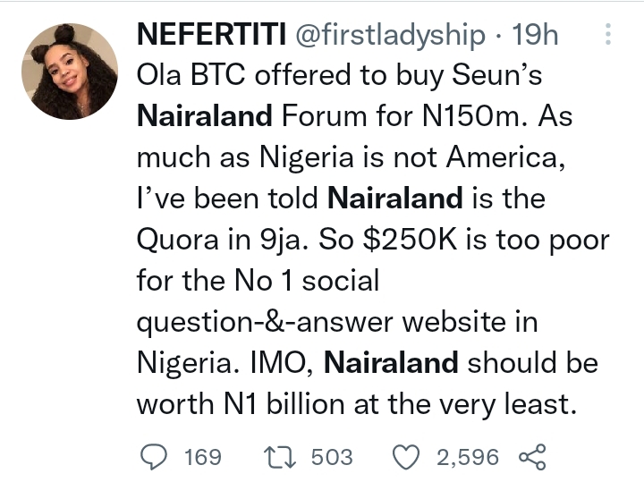 Investor Offers To Buy Nairaland For 50 Bitcoin 4