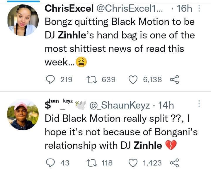 Dj Zinhle Replies Peeps Who Blame Her For Black Motion'S Alleged Split 3